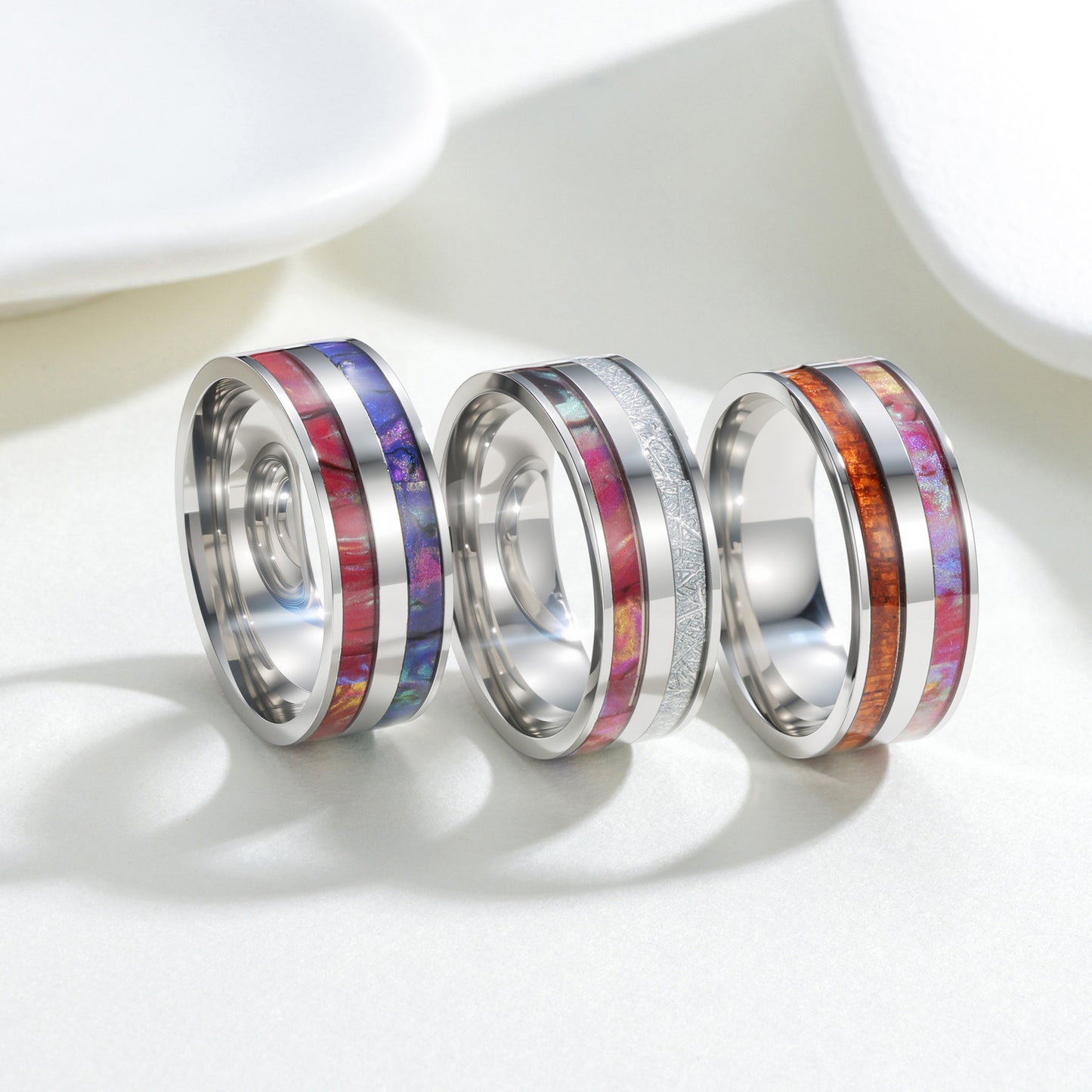 Planderful Mens Titanium Steel Ring Retro Stainless