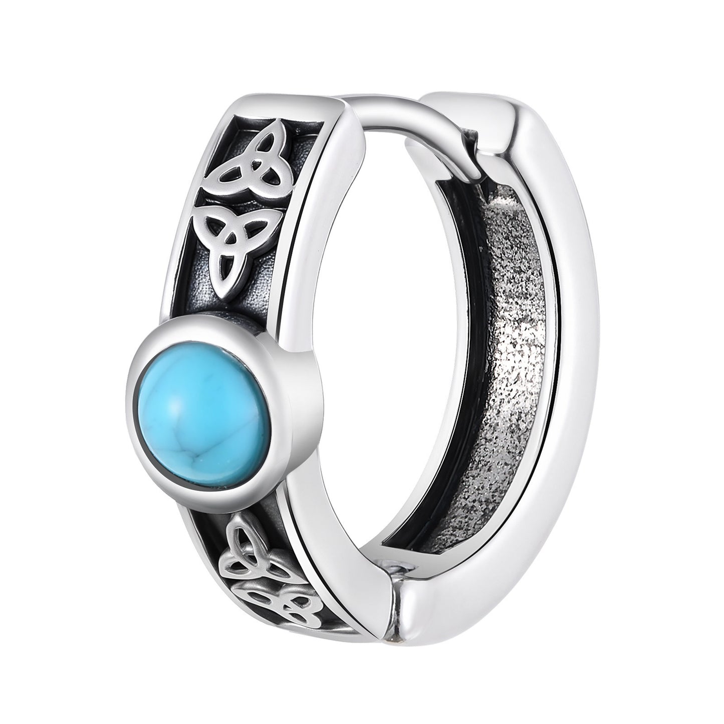 Planderful Men Turquoise Celtic Knot Daily Wear Earrings