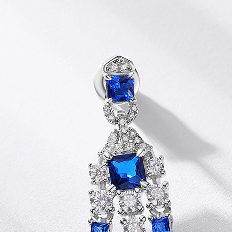 S925 Sterling Silver Zircon Vintage-Inspired Stud Earrings