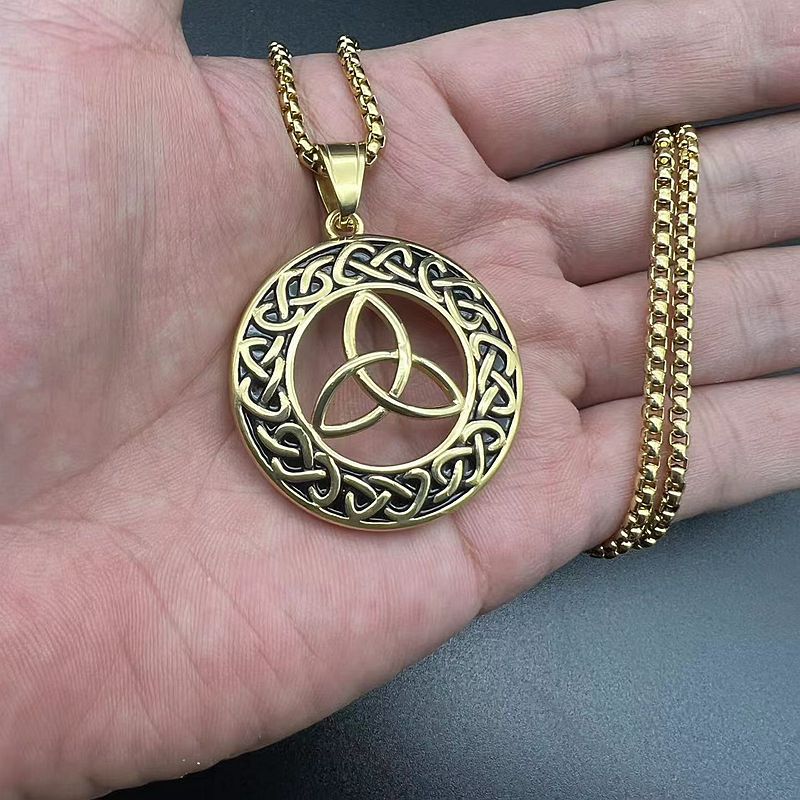 Celtic Concentric Knot Necklace Titanium Steel Polished By Planderful Everyday Genie For Unisex Viking Punk Fans