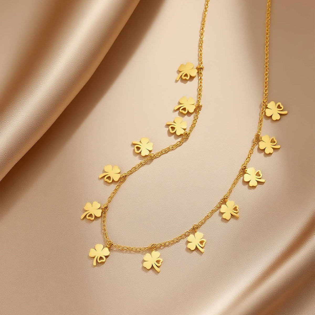 Stainless Steel Geometric Star Flat Cross Chain Water Drop Hollow Butterfly Zircon Necklace