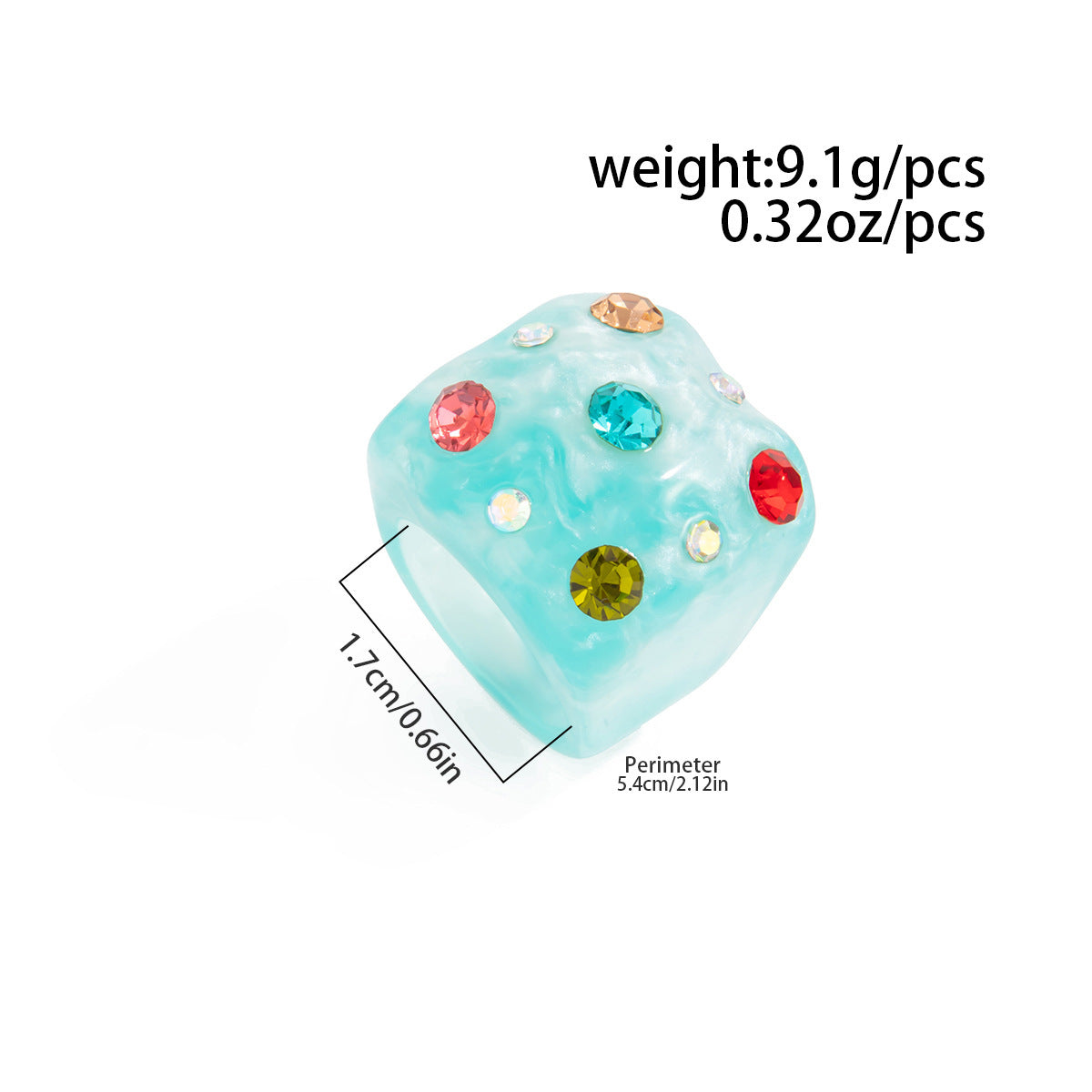 Planderful Zircon Square Ring For Women Smudged Micro Inlaid Sparkling Statement Jewelry Vienna Verve