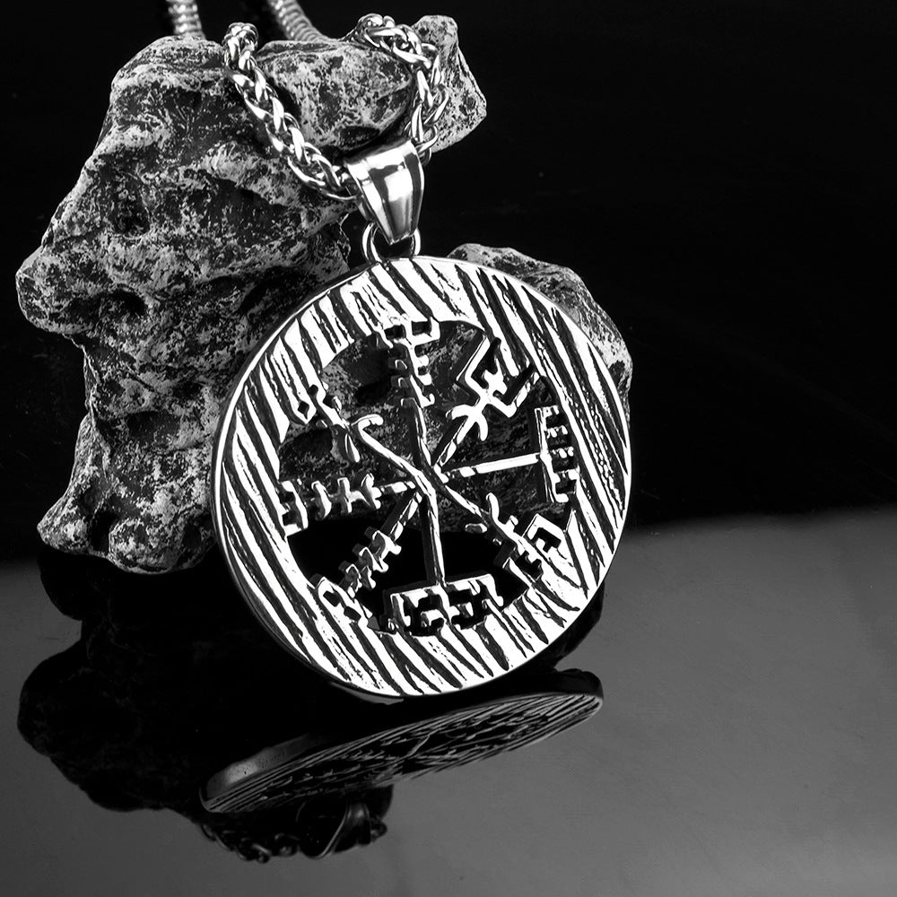 European And American Retro Men's Jewelry Compass Pendant Necklace