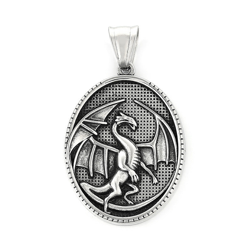Punk Retro Maria Stainless Steel Men's Round Pendant - Planderful Everyday Genie Collection