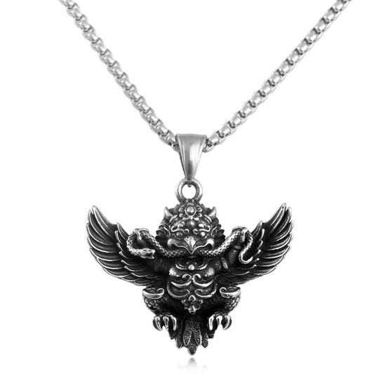 European And American Stainless Steel Owl Pendant Necklace