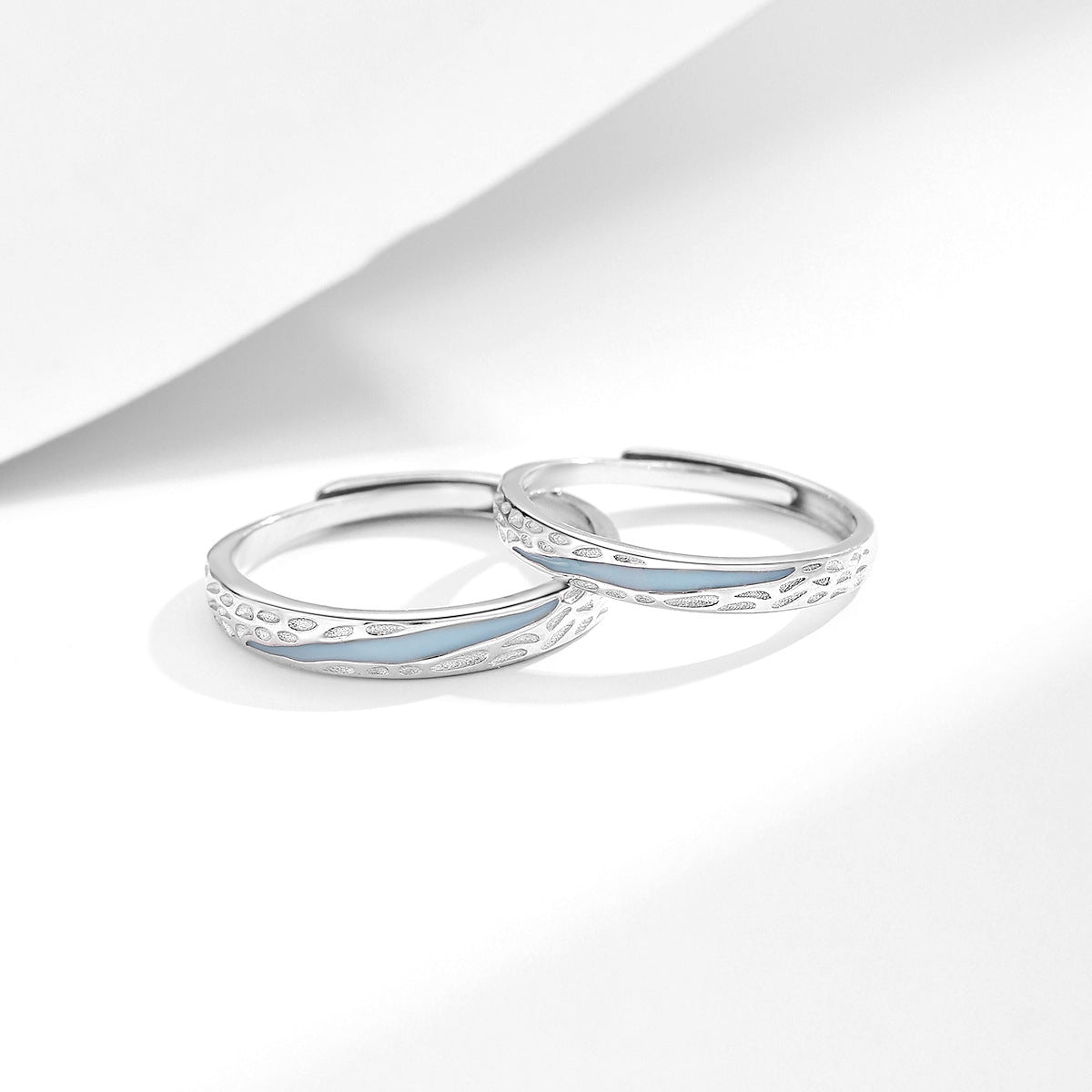 Planderful Galaxy Lightyear S925 Sterling Silver Couple Ring – Premium Luminous Valentine's Day Gift