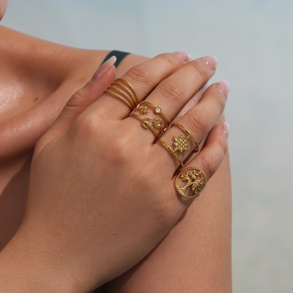 Planderful Geometric Stylish Ring 18K Gold Plated For Women