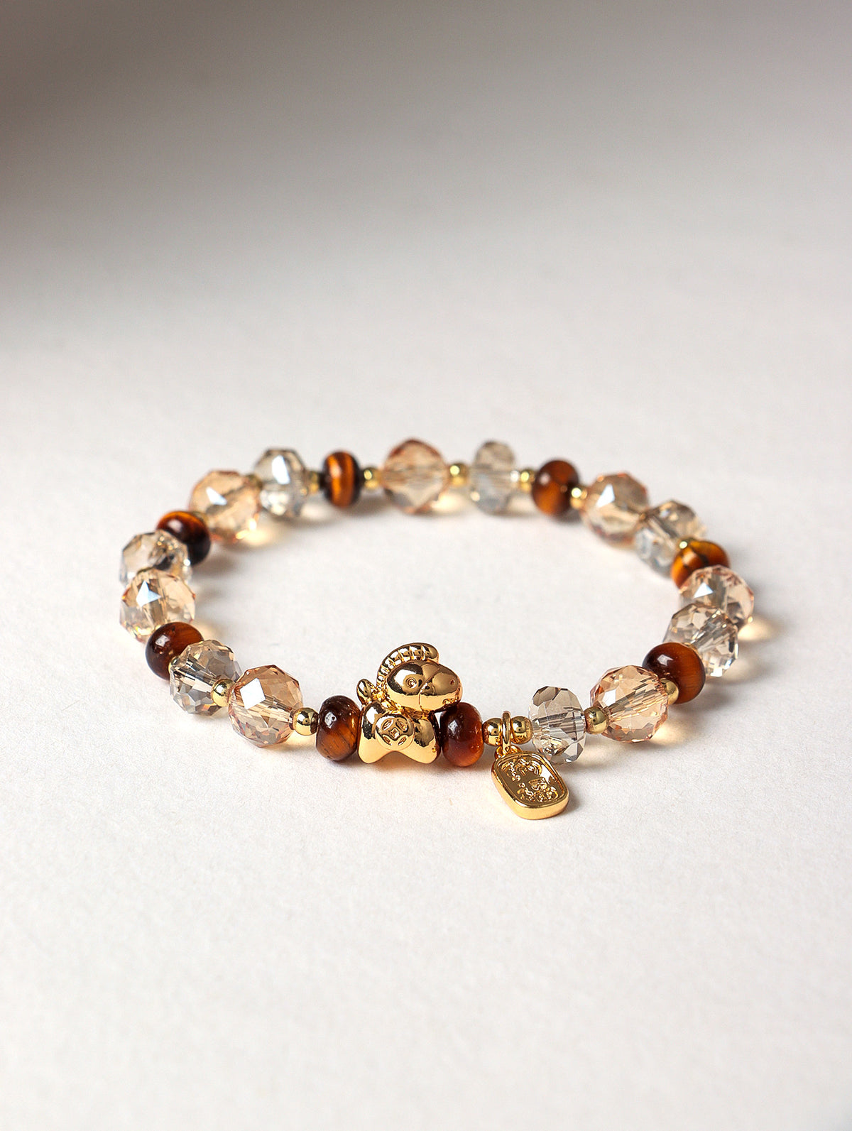 Tiger Eye & Pearl Horse-Year Bracelet