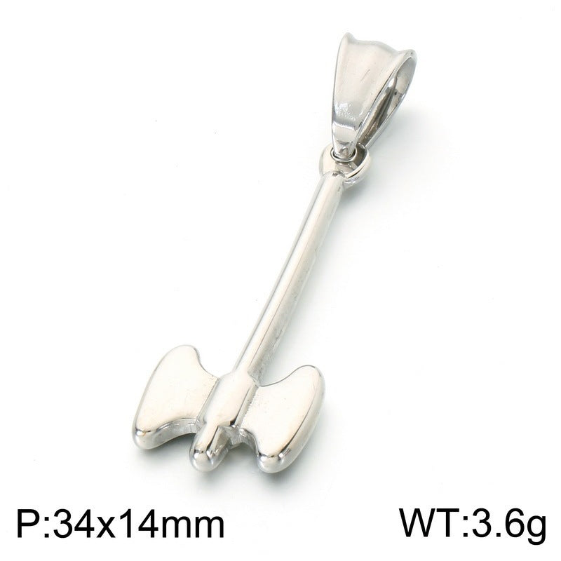 Niche Many Elements Myth Pendant Tower Conch Trident Feather Stainless Steel Men's Pendant Necklace
