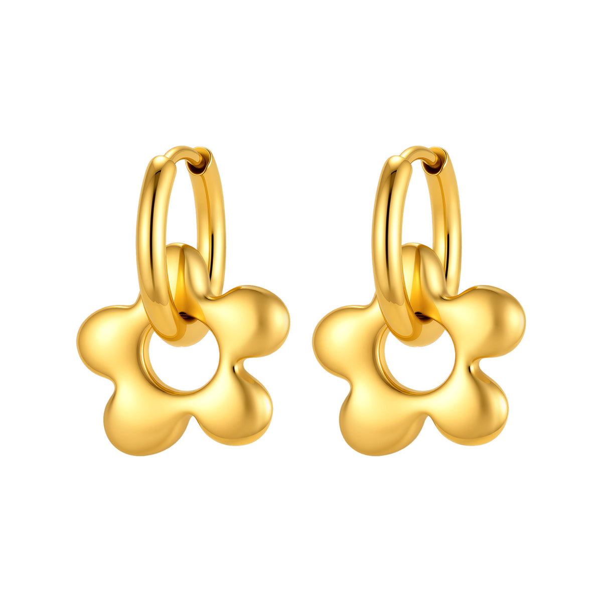 Stainless Steel Floral Earrings