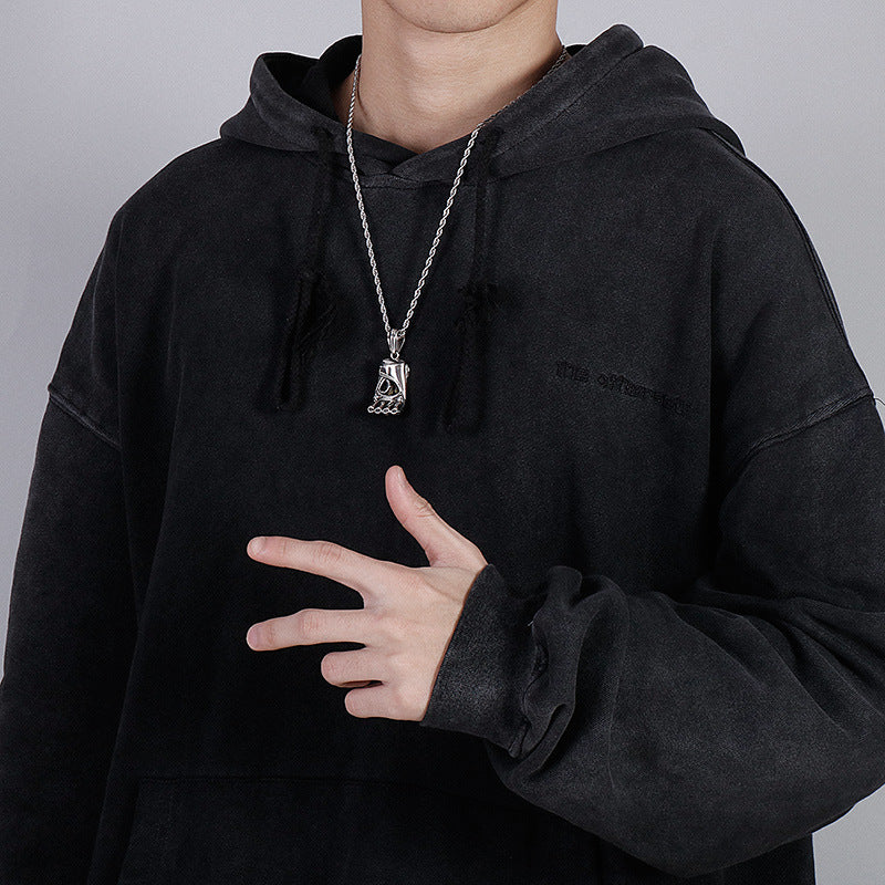 Karen's Punk-Inspired Men's Titanium Steel Pendant and Fashion Gloves Collection