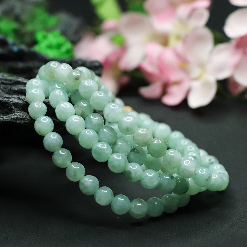 Natural Jade Necklace of Myanmar A Grade Beads Chain Jewelry