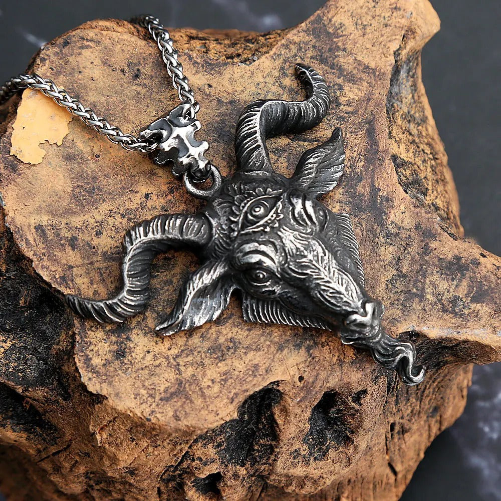 Punk Evil Eye Stainless Steel Men's Pendant Necklace