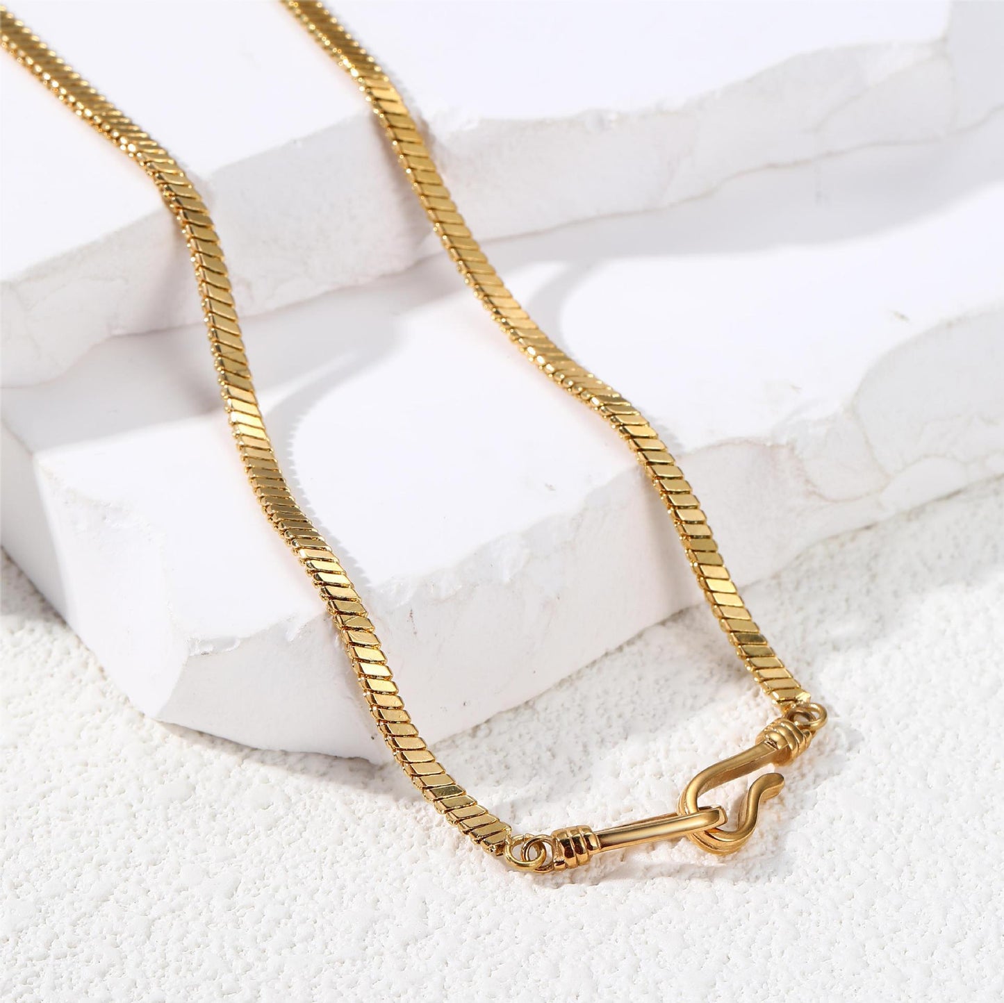 Planderful Jewelry Snake Bone Steel Necklace Collarbone Glam