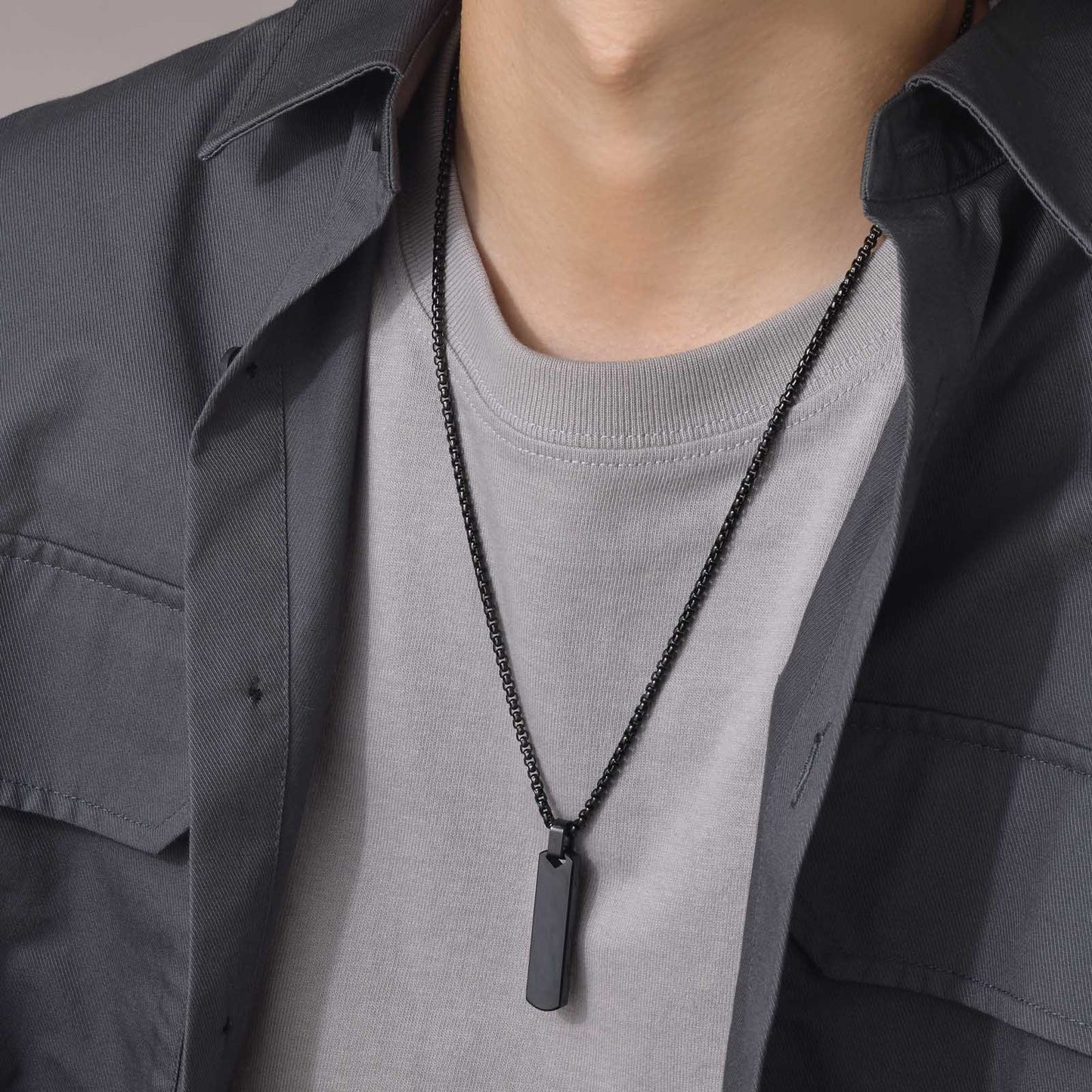 Cross-Border Lettering Jewelry Simple Pendant Necklace for Men