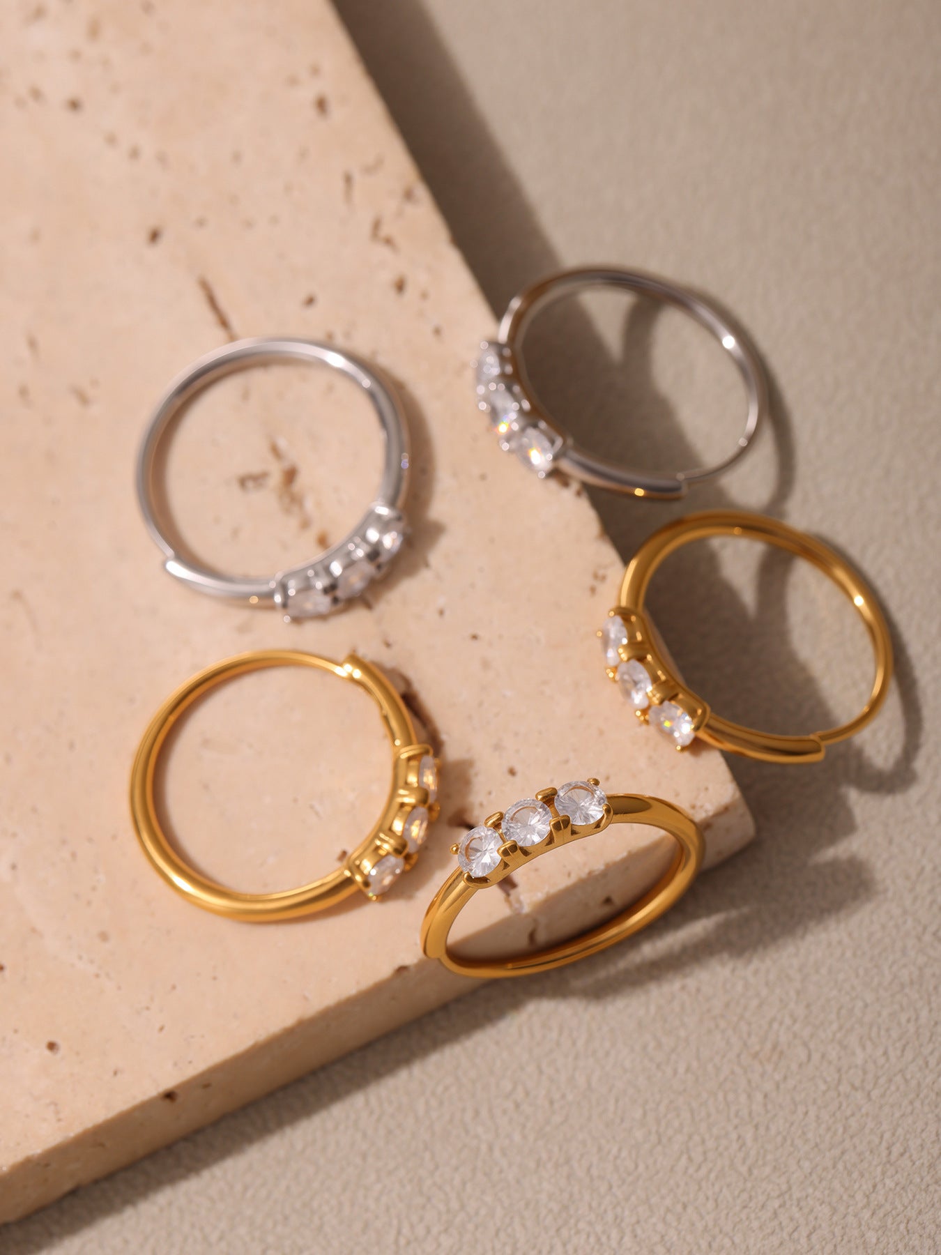 Planderful Zircon Ring 18K Gold Plated Index Finger Ring