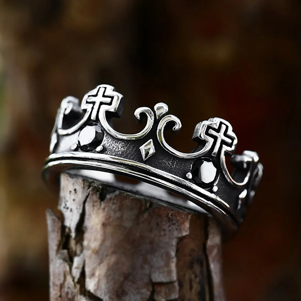 Vintage Cross Viking Stainless Steel Men's Ring