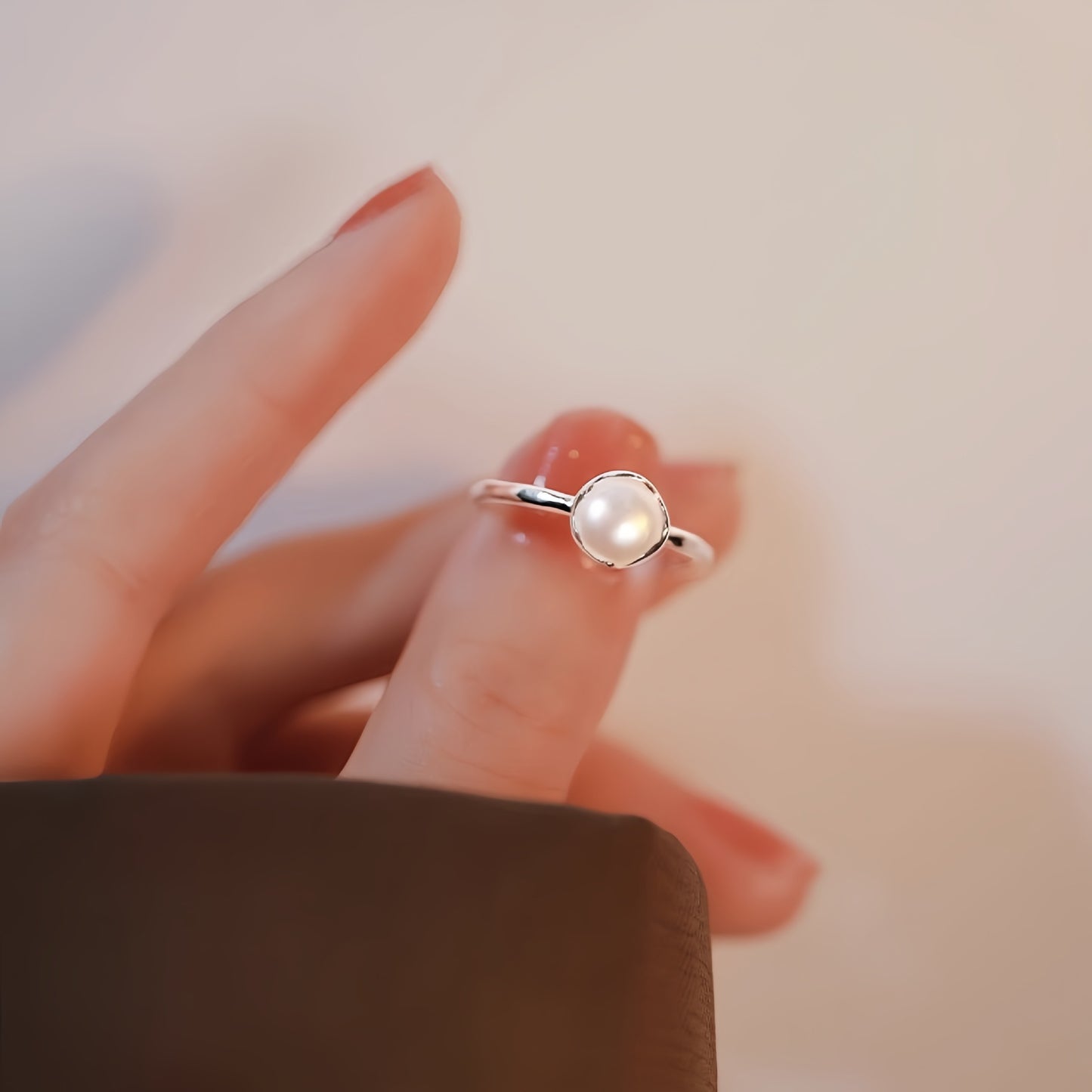 Planderful Sterling Silver Bead Ring For Women Adjustable Minimalist Niche Design Elegant Everyday Genie Collection