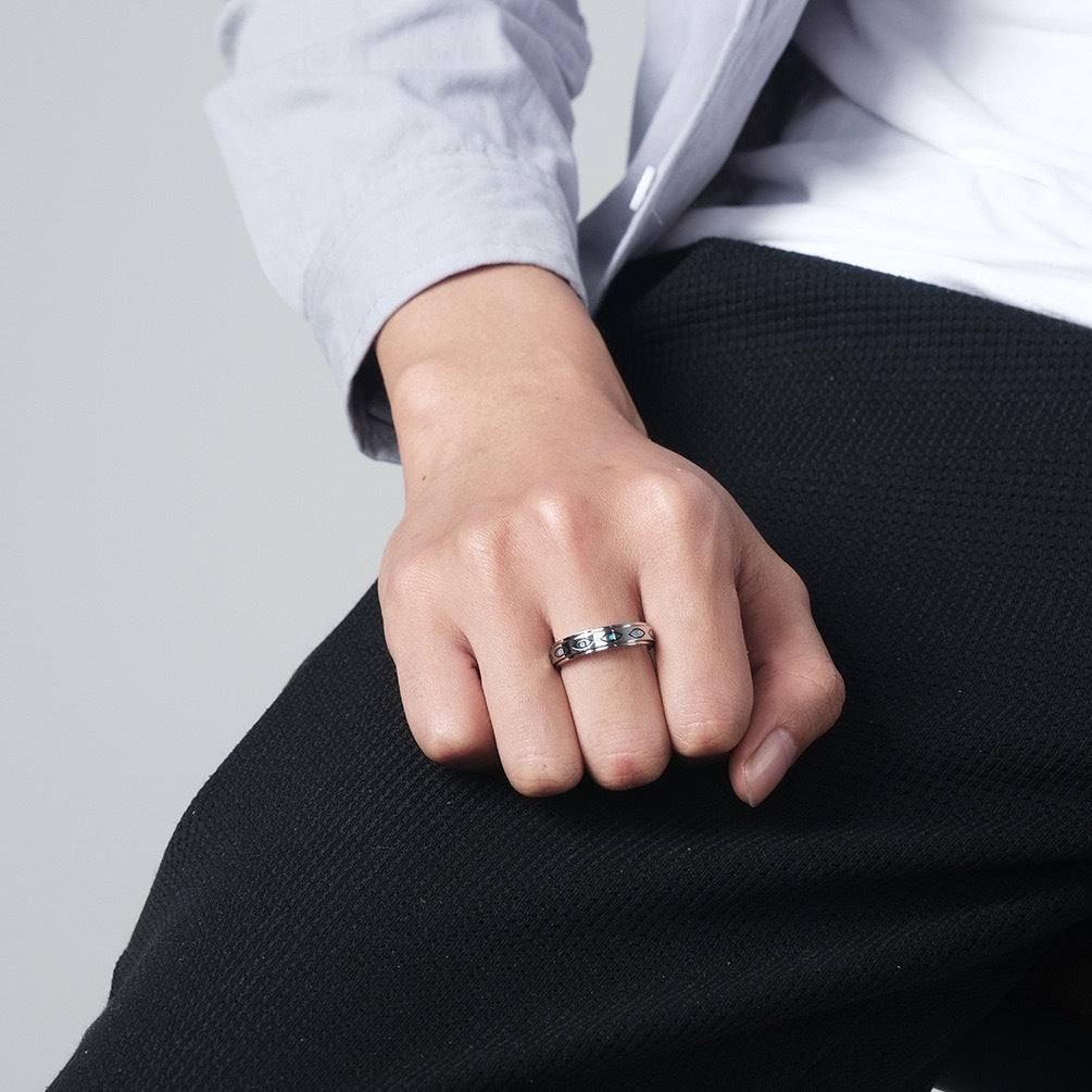 Planderful Horus Eye Rotatable Ring Stainless Steel Retro Design For Men Everyday Genie Gift