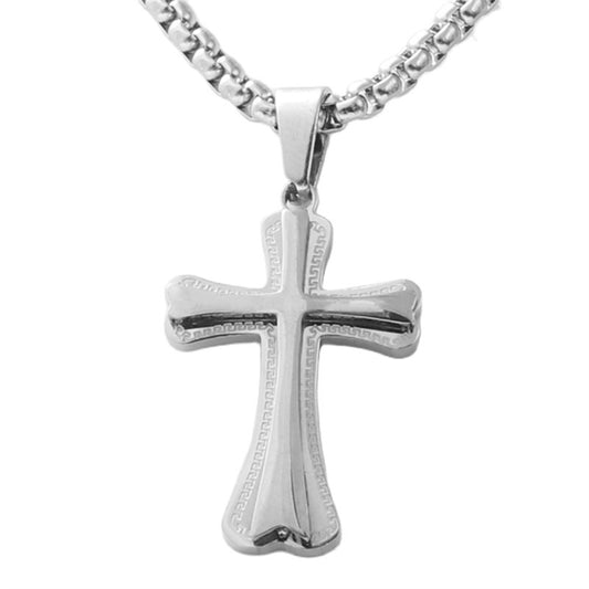 Trendy Personalized Titanium Steel Cross Pendant Necklace for Men