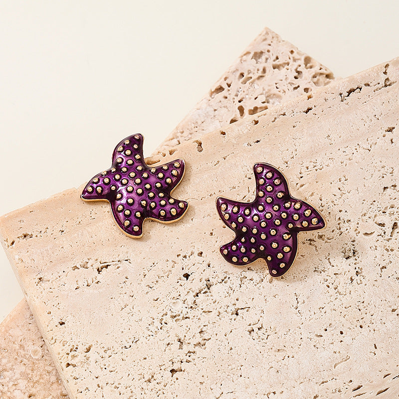 Planderful Vienna Verve Earrings – Cute Color Irregular Starfish Design