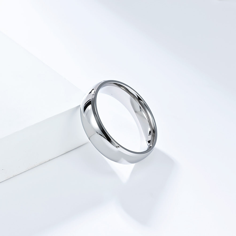 Planderful Two Tone Stainless Steel Ring For Men Simple Smooth Design High Grade Everyday Jewelry