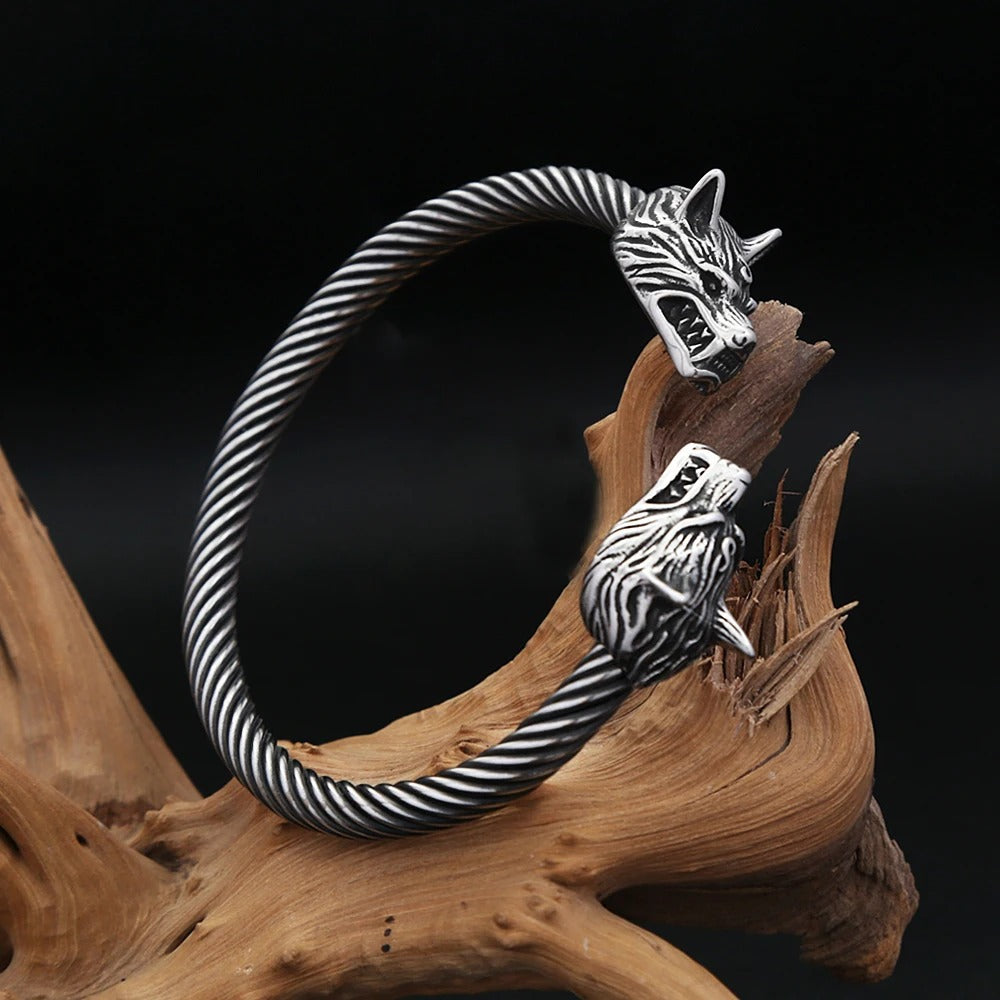 Viking Wolf Stainless Steel Men's Bracelet