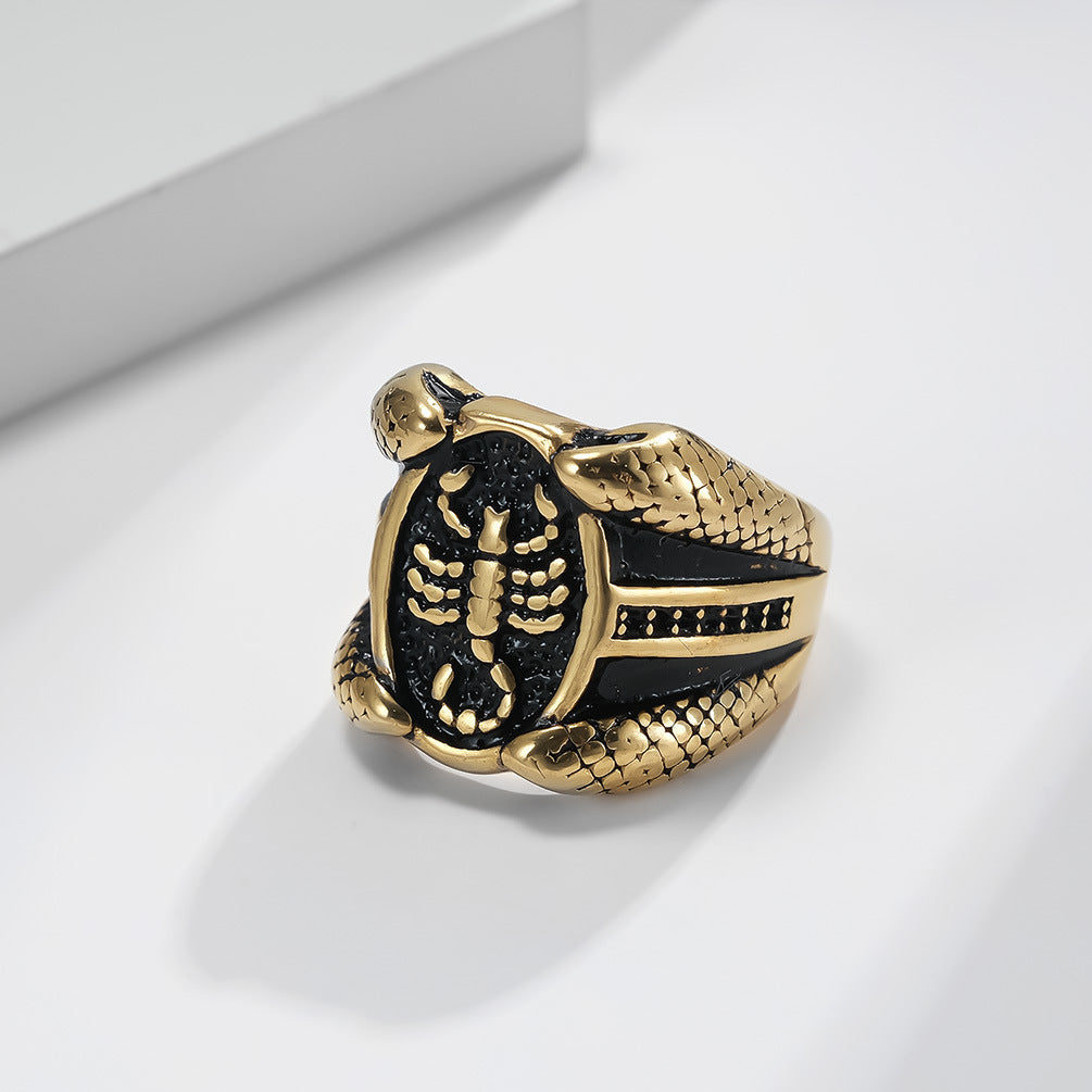 Retro Style Stainless Steel Scorpion Ring for Men