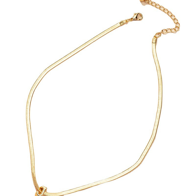 Dainty J Letter Pendant Necklace - Trendy Collarbone Chain Jewelry