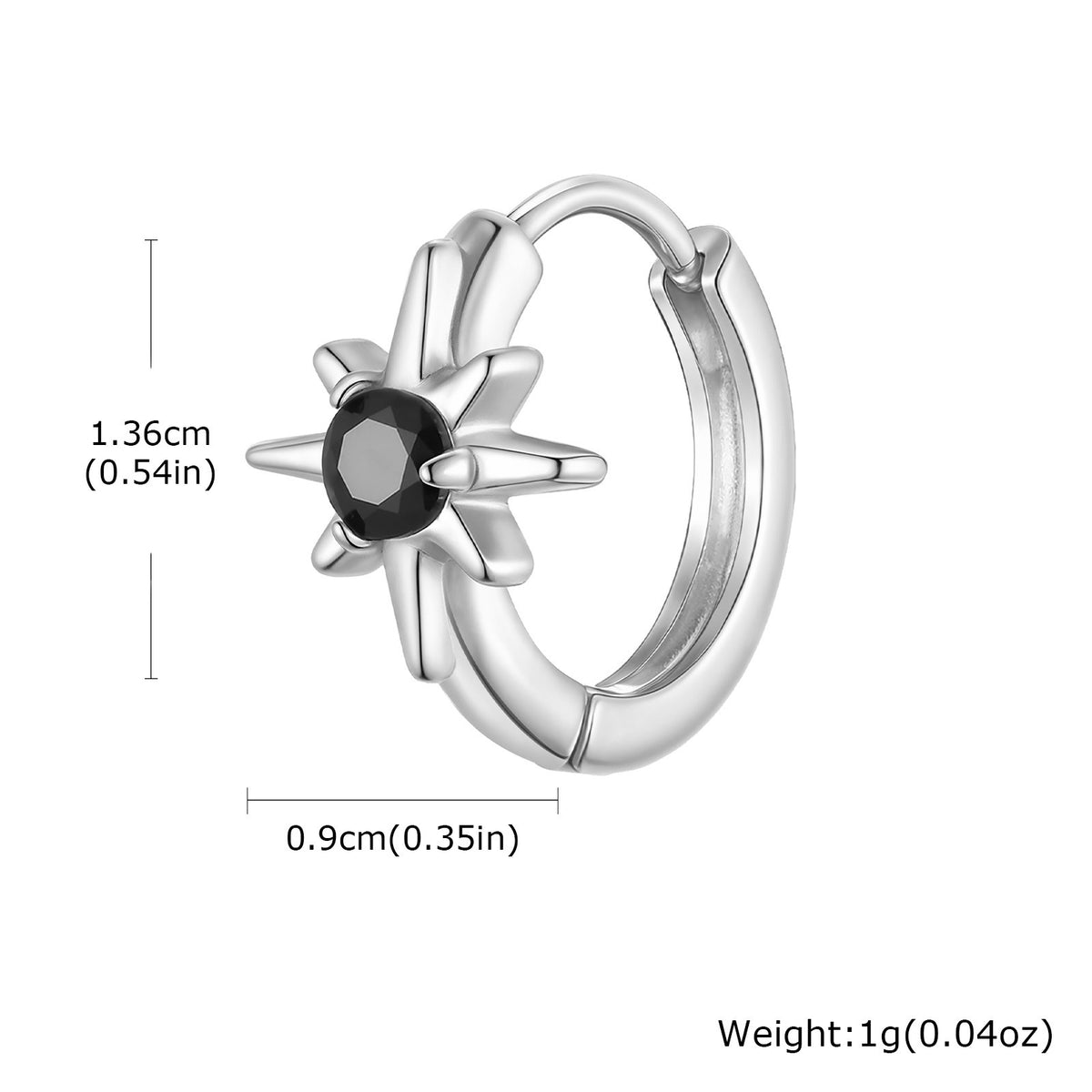 Silver-Tone Stainless Steel Earring — Single