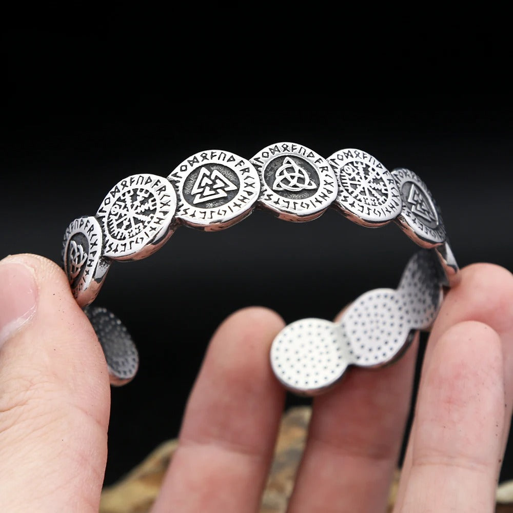 Viking Compass Stainless Steel Men's Bracelet