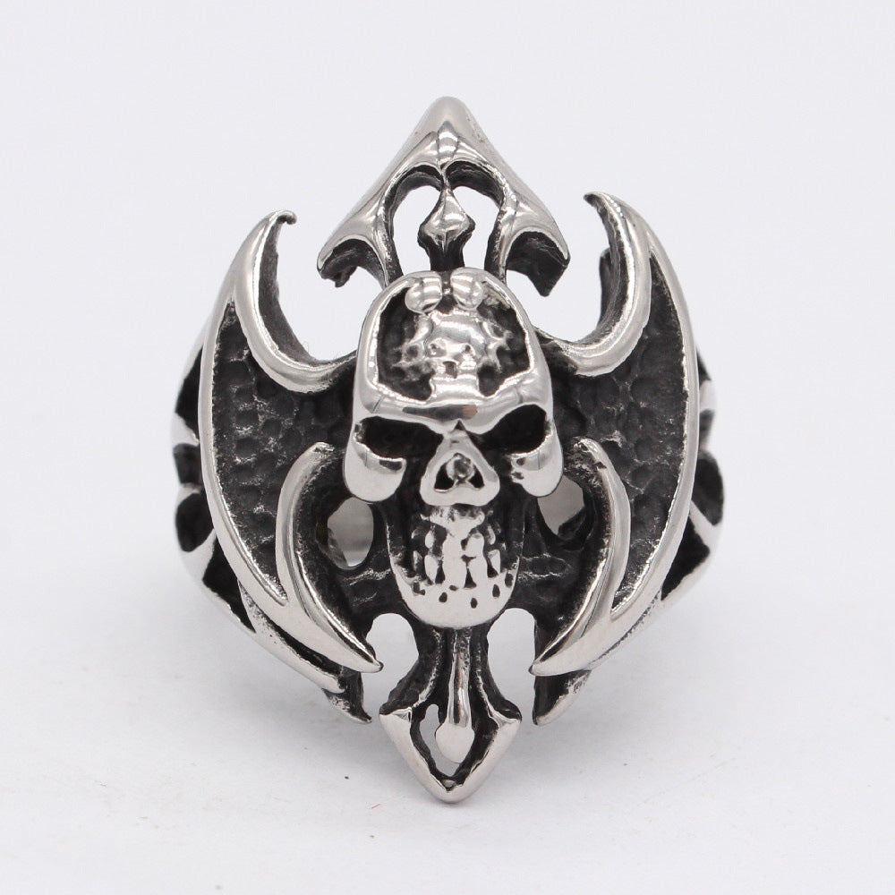 Flame Skull Titanium Steel Ring