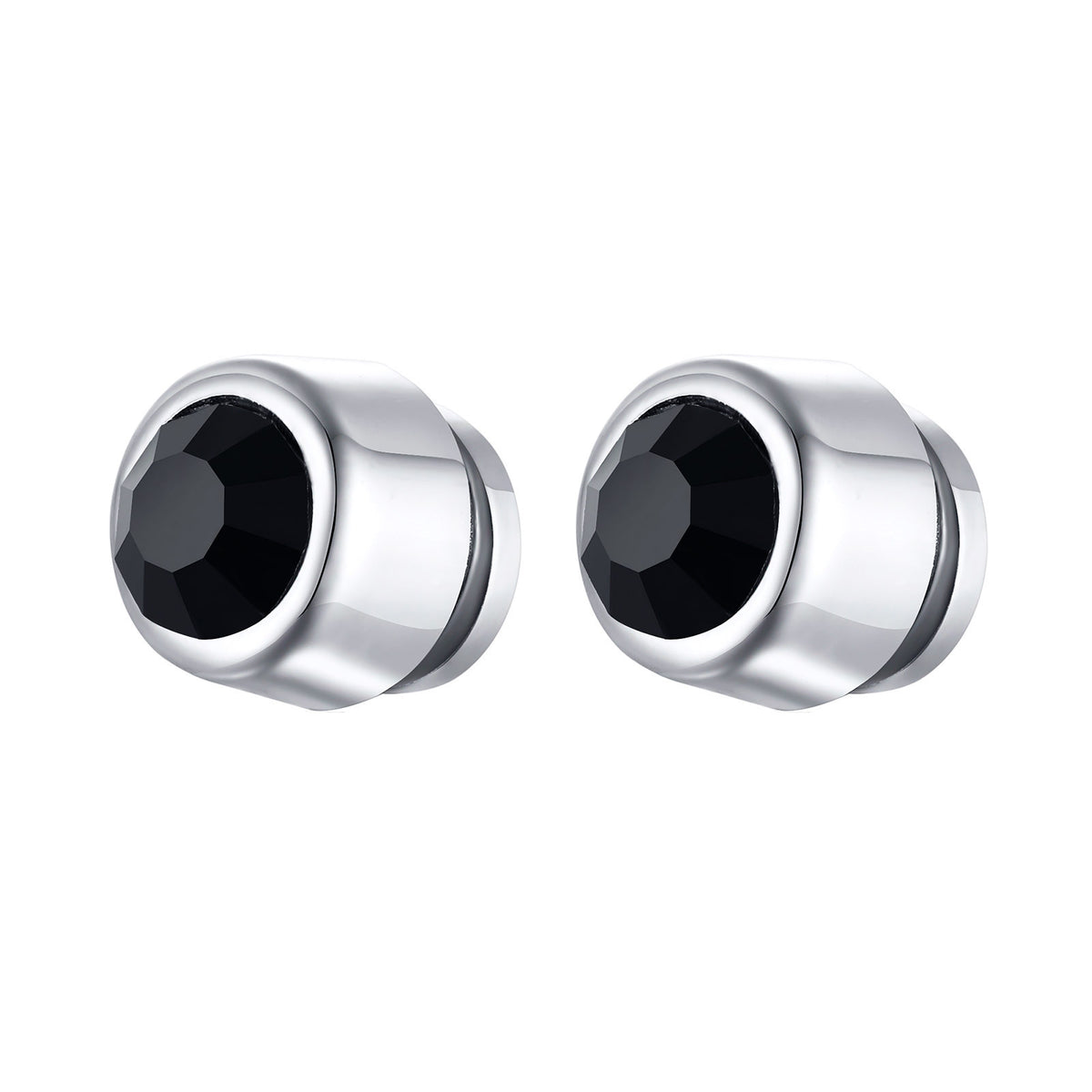 Zircon Stud Earrings — Black or Clear, 4–8 mm