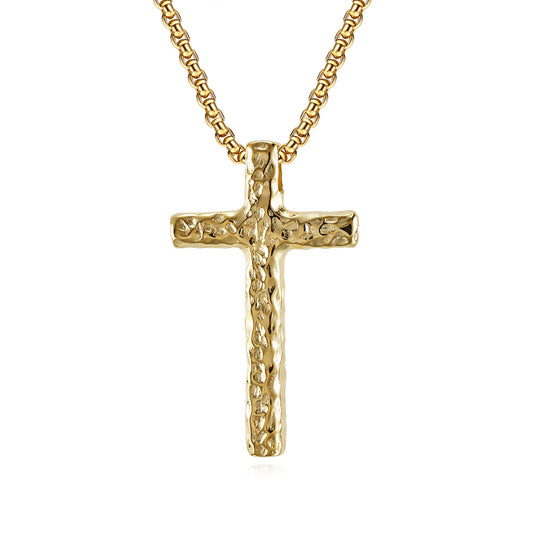 Steel Necklace – Vintage Cross Pendant