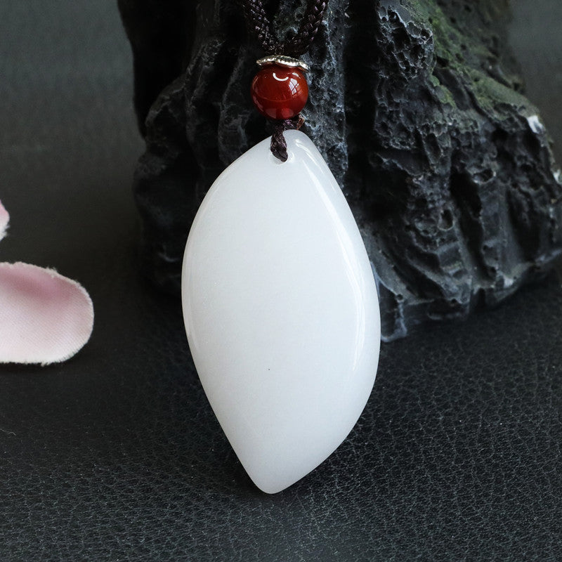 Golden Silk Jade Teardrop Pendant