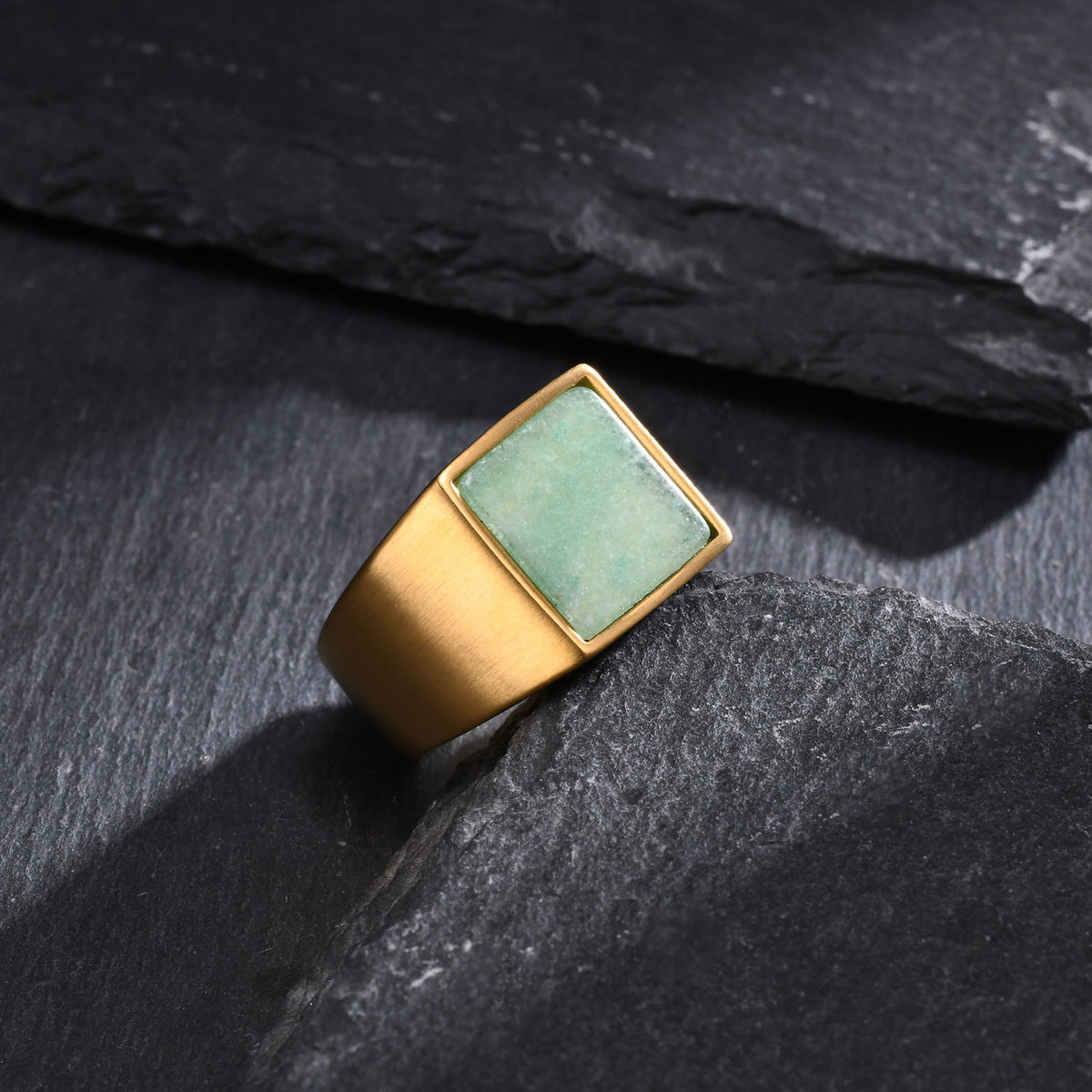 Stainless Steel Several Square Seal Casting Ring Men's