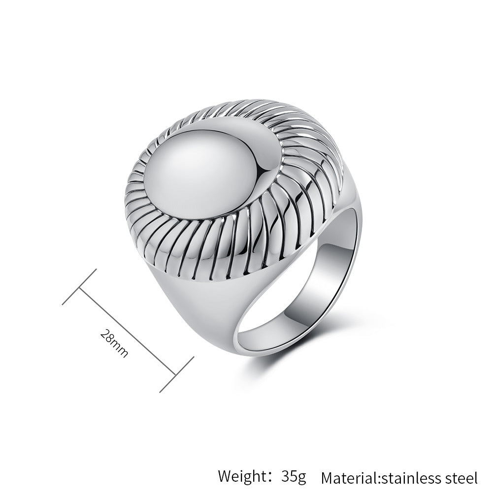 Planderful Gold Plated Titanium Ring For Women Versatile