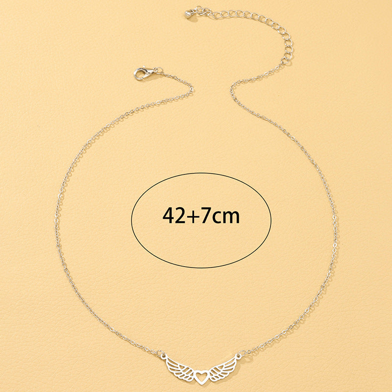 Vienna Verve Metal Necklace with Love Wings Pendants - Wholesale Jewelry Collection