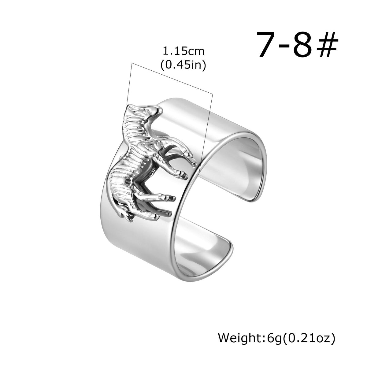 Spring & Summer Unique Index Finger Ring Stainless Steel Spider Opening Horse
