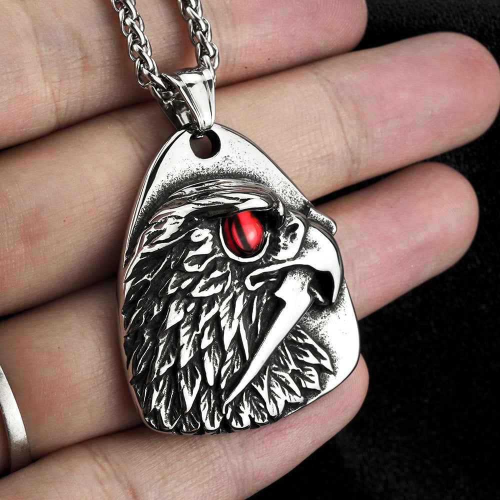 European and American Retro Men's Jewelry Eagle Pendant Necklace