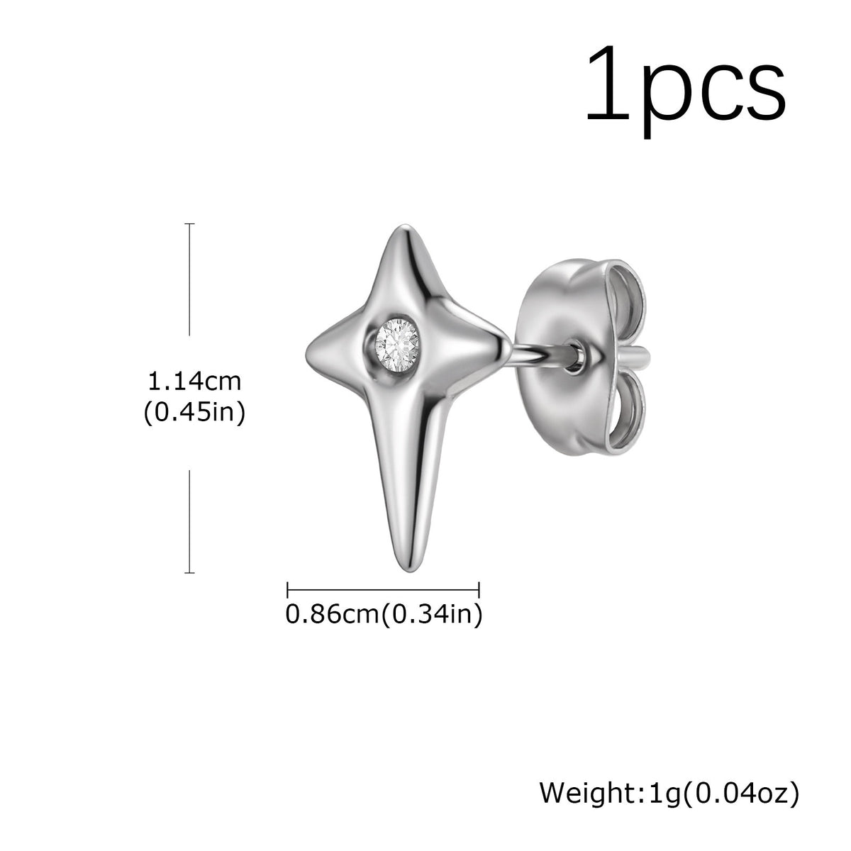 Stainless Steel Zircon Earrings