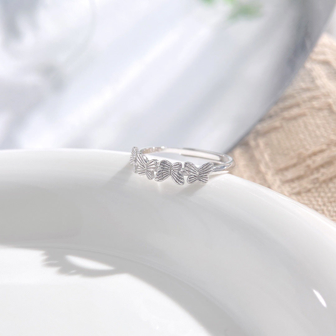 Planderful Ins Fengsu Ring – Elegant Versatile Sterling Silver Design