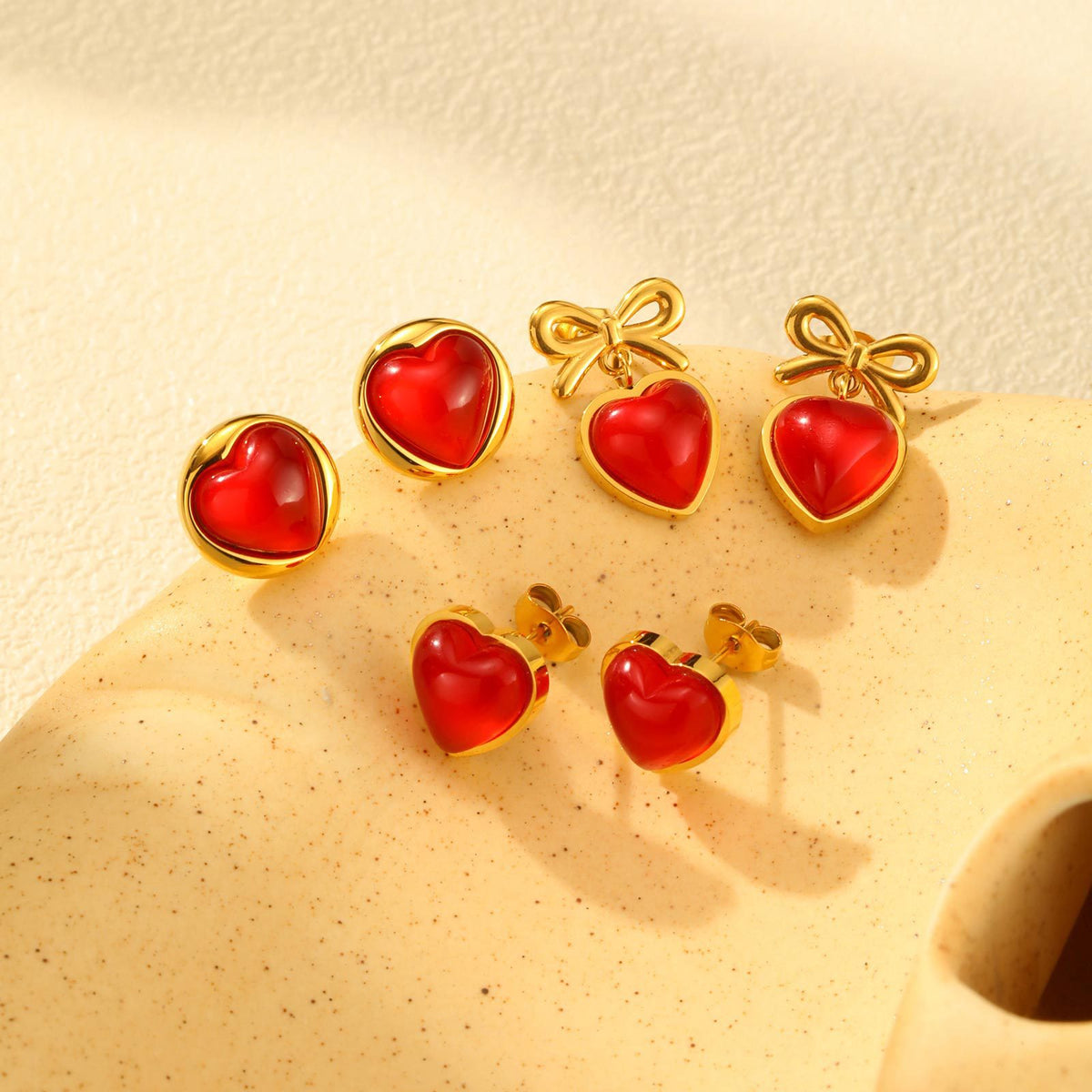 Stainless Steel Heart Vintage Earrings