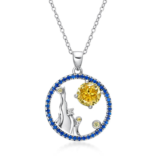 Planderful Jewelry Sterling Silver Zircon Necklace