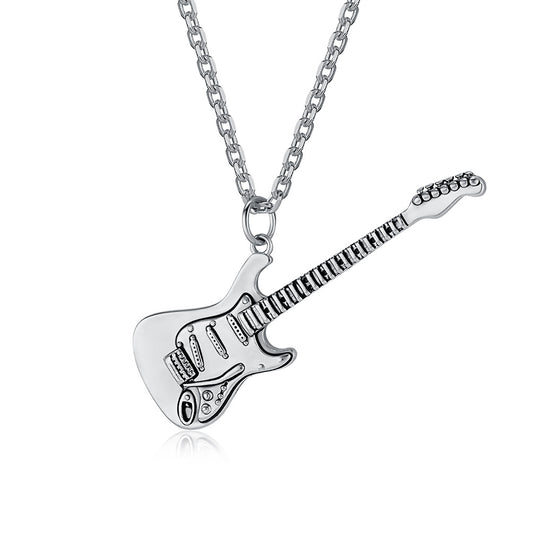 Personalized Guitar Titanium Steel Necklace for Men