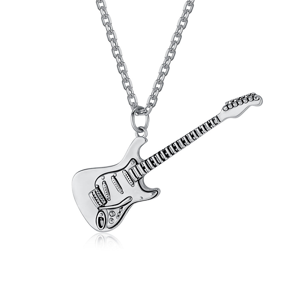 Cross-Border Niche Personalized Guitar Necklace for Men