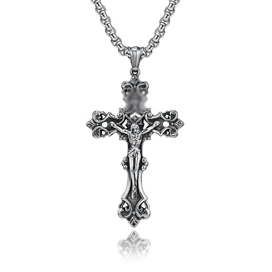 European and American Retro Niche Titanium Steel Cross Pendant
