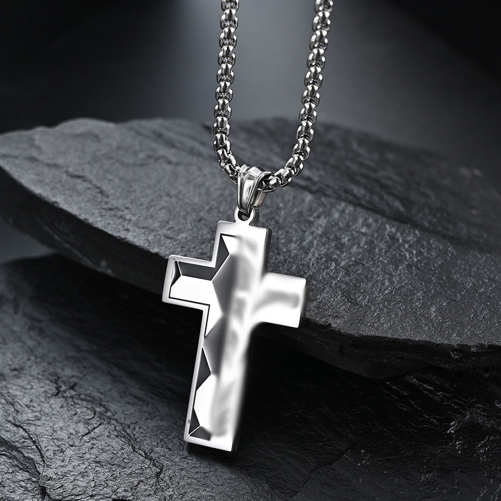 Two-Tone Cross Pendant Necklace