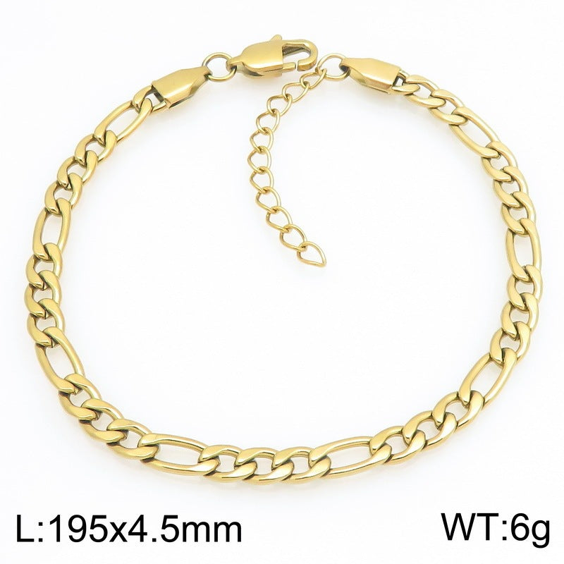 Figaro Titanium Steel Bracelet – Daily Unisex Neutral Wind Element Chain Nk Chain Bracelet