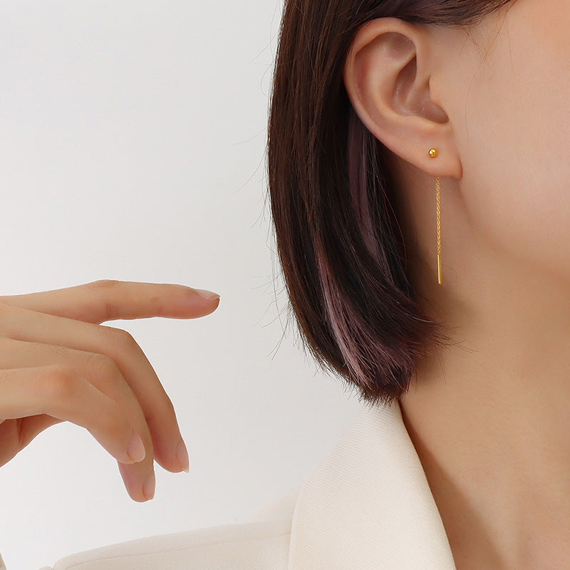 Romantic French Line Titanium Steel Earrings by Planderful - Retro Style Women's Jewelry